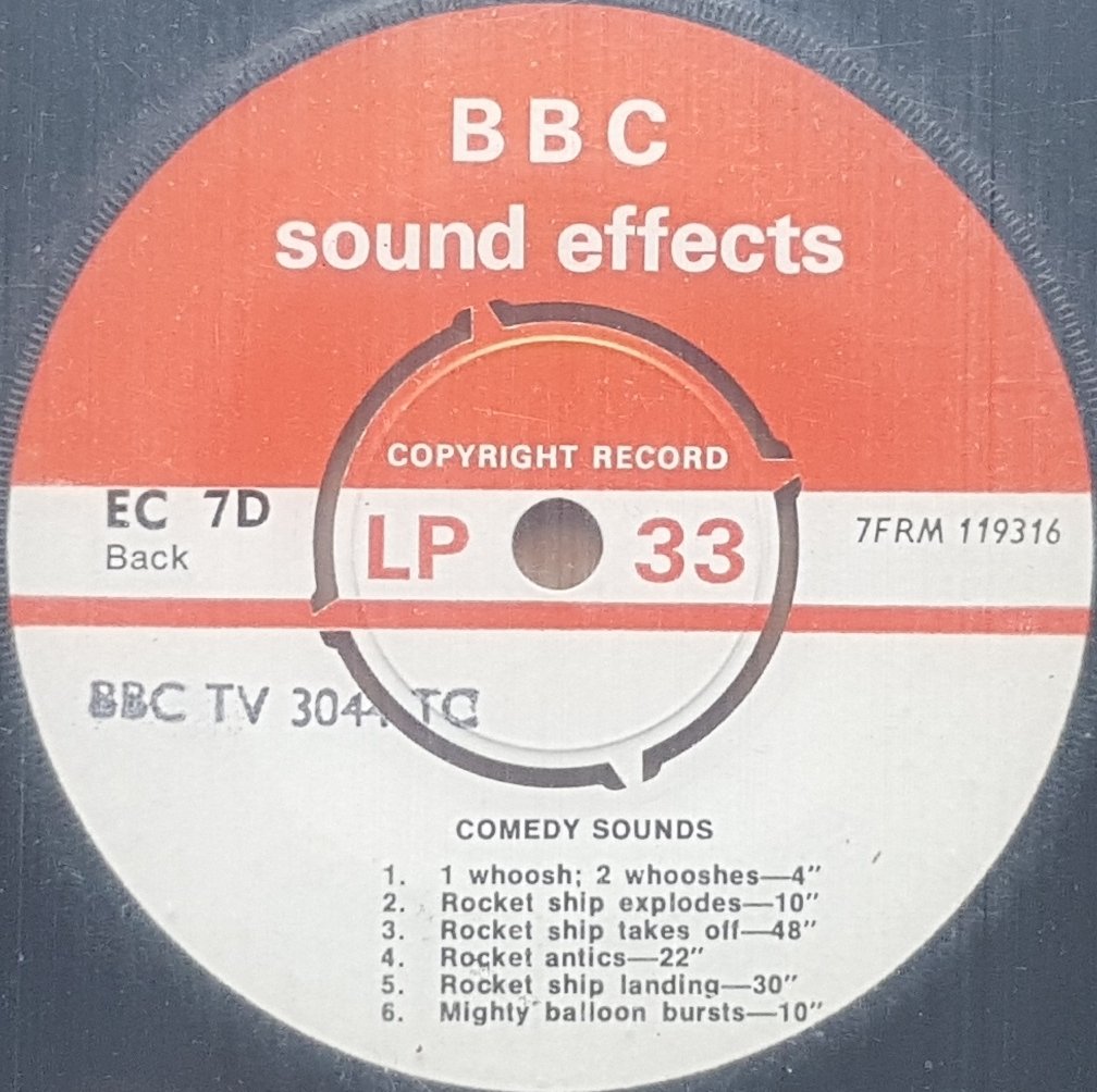 EC 7D Comedy sounds Not registered from the BBC records and Tapes library Label